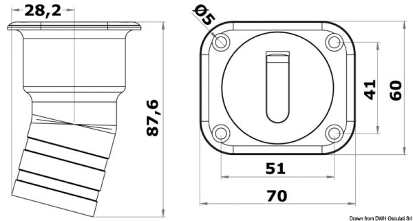 Tappo Square Diesel 38 mm corto - 20.454.03